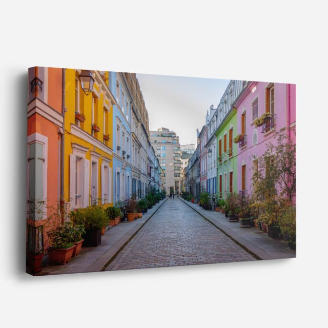 Cuadro canvas Londres Casas Coloridas Chelsea - Ciudades Urbano y Arquitectura - Vista Perspectiva
