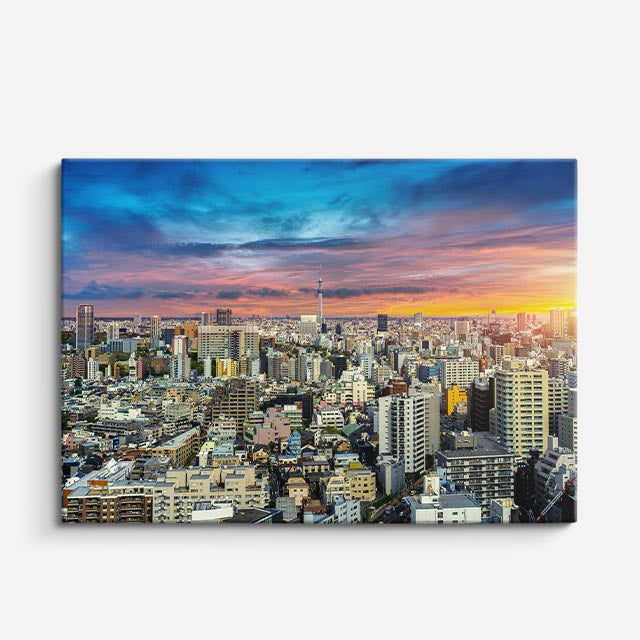 Cuadro canvas Ciudad Densa Tejados Vintage - Ciudades Urbano y Arquitectura - Vista Frente