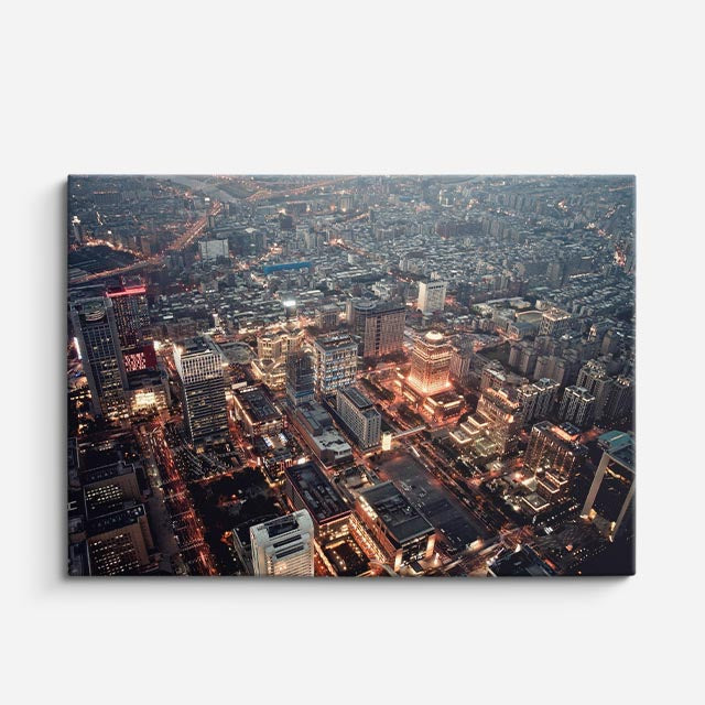 Cuadro canvas Ciudad Aerea Cenital Colorida - Ciudades Urbano y Arquitectura - Vista Frente
