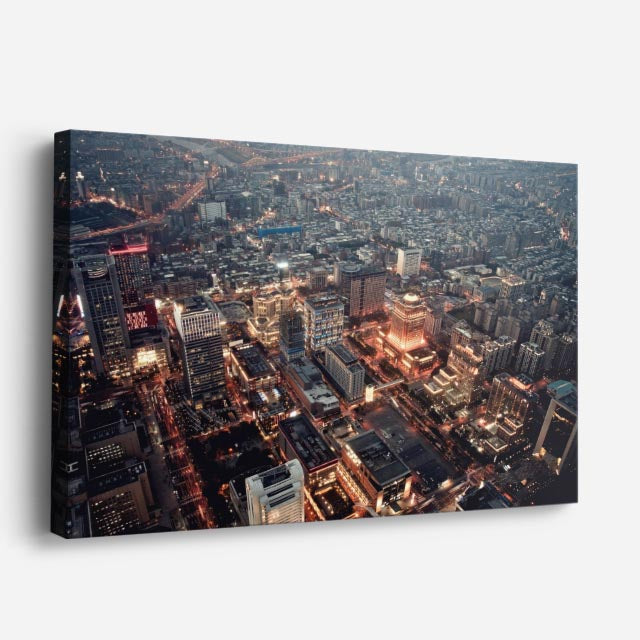 Cuadro canvas Ciudad Aerea Cenital Colorida - Ciudades Urbano y Arquitectura - Vista Perspectiva
