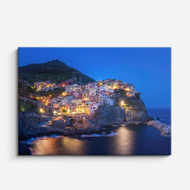 Cuadro canvas Cinque Terre Casas Acantilado - Ciudades Urbano y Arquitectura - Vista Frente
