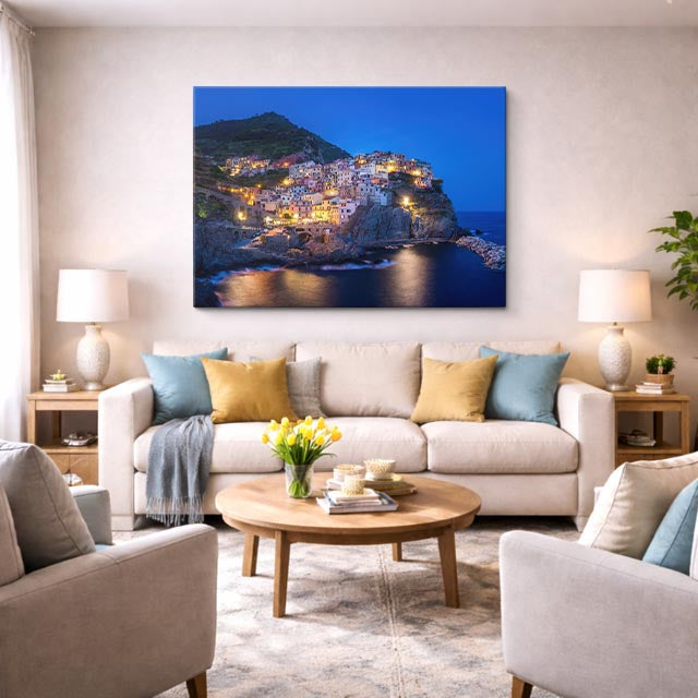 Cuadro canvas Cinque Terre Casas Acantilado - Ciudades Urbano y Arquitectura - Vista Lifestyle