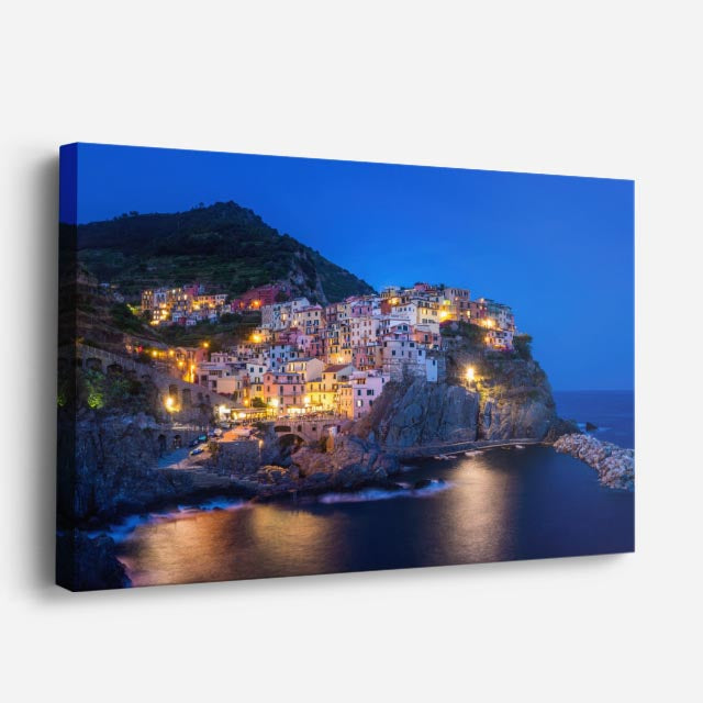Cuadro canvas Cinque Terre Casas Acantilado - Ciudades Urbano y Arquitectura - Vista Perspectiva