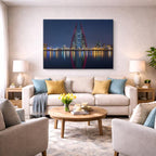 Cuadro canvas Barein Skyline Nocturno Reflejado - Ciudades Urbano y Arquitectura - Vista Lifestyle