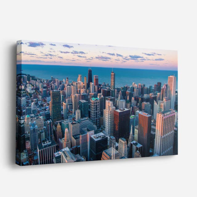 Cuadro canvas Nueva York Skyline Nublado - Ciudades Urbano y Arquitectura - Vista Perspectiva