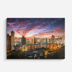 Cuadro canvas Ciudad Atardecer Cielo Dramatico - Ciudades Urbano y Arquitectura - Vista Frente