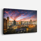 Cuadro canvas Ciudad Atardecer Cielo Dramatico - Ciudades Urbano y Arquitectura - Vista Perspectiva