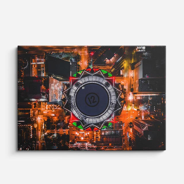 Cuadro canvas Ciudad Aerea Arte Digital Cenital - Ciudades Urbano y Arquitectura - Vista Frente