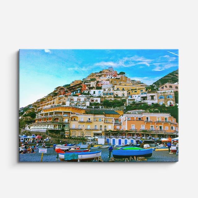 Cuadro canvas Pueblito Mediterraneo Puerto - Ciudades Urbano y Arquitectura - Vista Frente