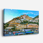 Cuadro canvas Pueblito Mediterraneo Puerto - Ciudades Urbano y Arquitectura - Vista Perspectiva