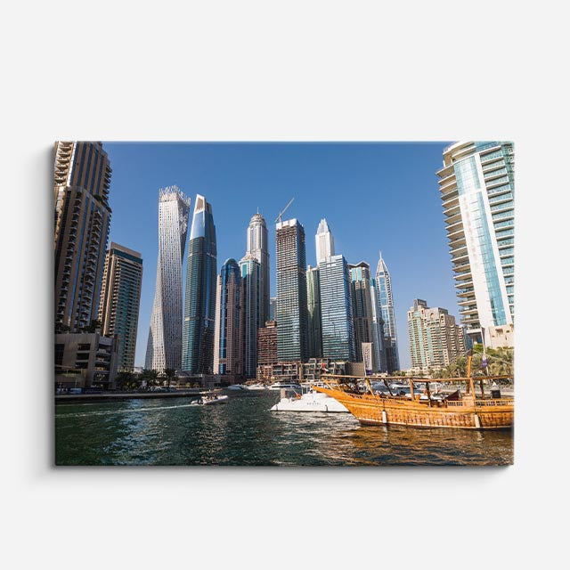 Cuadro canvas Dubai Marina Rascacielos Modernos - Ciudades Urbano y Arquitectura - Vista Frente
