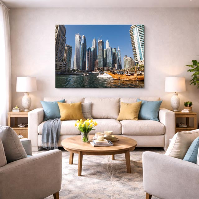 Cuadro canvas Dubai Marina Rascacielos Modernos - Ciudades Urbano y Arquitectura - Vista Lifestyle