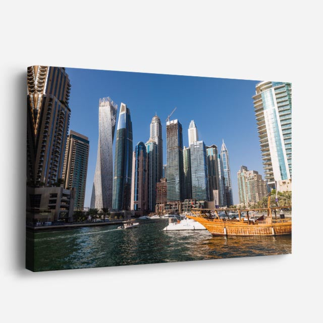 Cuadro canvas Dubai Marina Rascacielos Modernos - Ciudades Urbano y Arquitectura - Vista Perspectiva