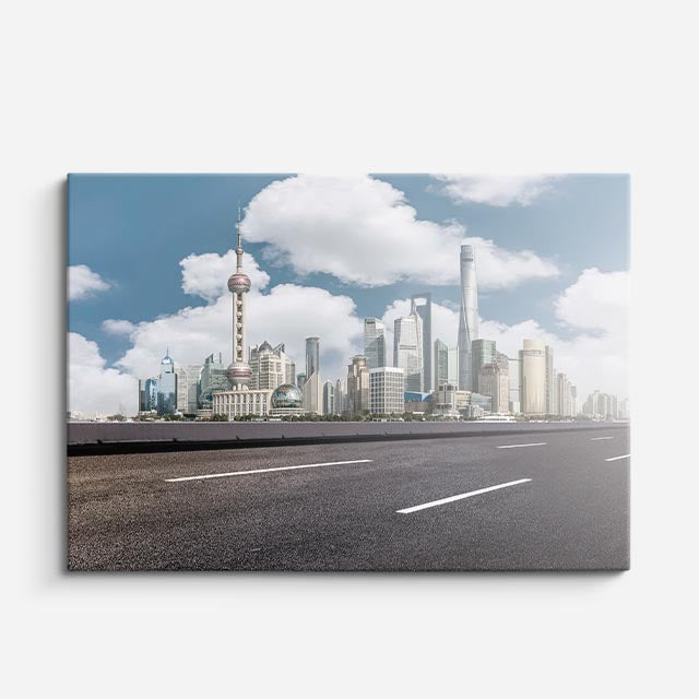 Cuadro canvas Shanghai Bund Dia Despejado - Ciudades Urbano y Arquitectura - Vista Frente