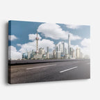 Cuadro canvas Shanghai Bund Dia Despejado - Ciudades Urbano y Arquitectura - Vista Perspectiva