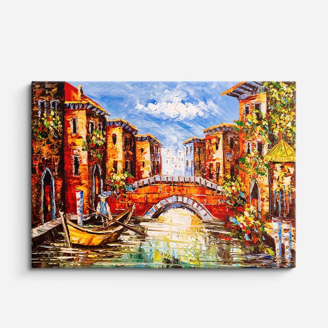 Cuadro canvas Venecia Pintura Colorida Pop - Ciudades Urbano y Arquitectura - Vista Frente