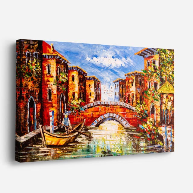 Cuadro canvas Venecia Pintura Colorida Pop - Ciudades Urbano y Arquitectura - Vista Perspectiva