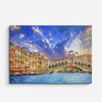 Cuadro canvas Venecia Puente Rialto Pintura - Ciudades Urbano y Arquitectura - Vista Frente