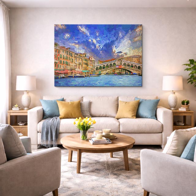 Cuadro canvas Venecia Puente Rialto Pintura - Ciudades Urbano y Arquitectura - Vista Lifestyle