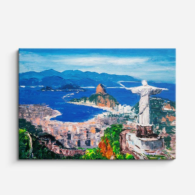 Cuadro canvas Rio de Janeiro Cristo Pintura - Ciudades Urbano y Arquitectura - Vista Frente