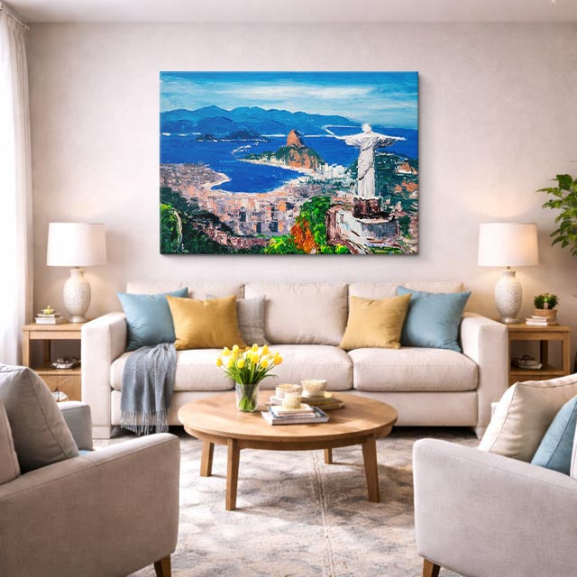 Cuadro canvas Rio de Janeiro Cristo Pintura - Ciudades Urbano y Arquitectura - Vista Lifestyle
