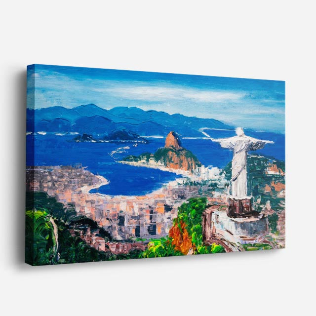 Cuadro canvas Rio de Janeiro Cristo Pintura - Ciudades Urbano y Arquitectura - Vista Perspectiva