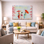 Cuadro canvas Geishas Japonesas Paraguas Pintura - Ciudades Urbano y Arquitectura - Vista Lifestyle