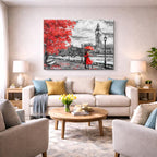 Cuadro canvas Londres Big Ben Lluvia Rojo - Ciudades Urbano y Arquitectura - Vista Lifestyle