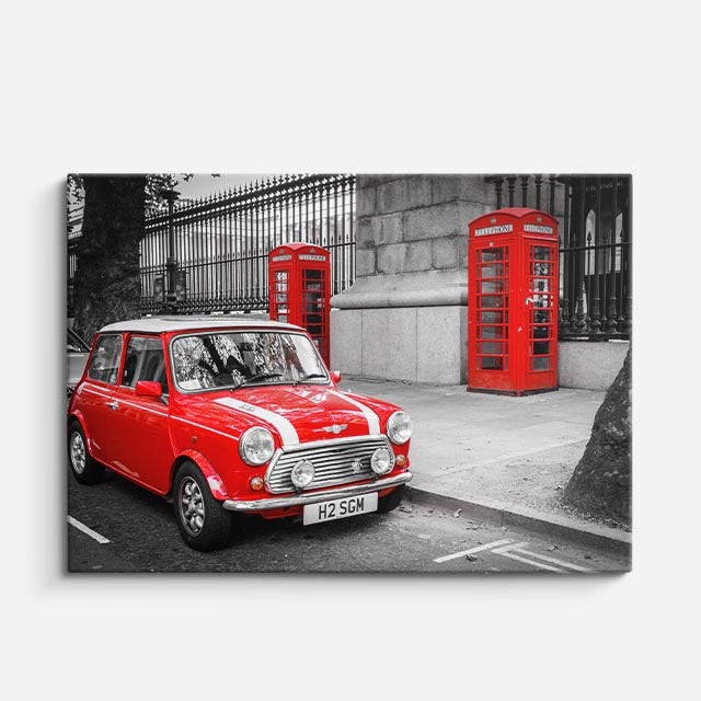 Cuadro canvas Londres Mini Cooper Rojo - Ciudades Urbano y Arquitectura - Vista Frente