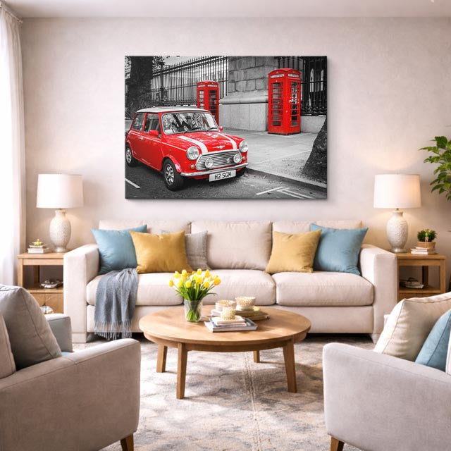 Cuadro canvas Londres Mini Cooper Rojo - Ciudades Urbano y Arquitectura - Vista Lifestyle