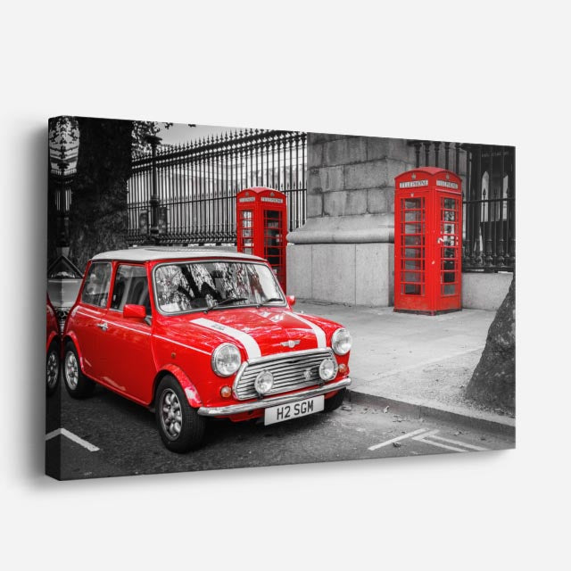 Cuadro canvas Londres Mini Cooper Rojo - Ciudades Urbano y Arquitectura - Vista Perspectiva