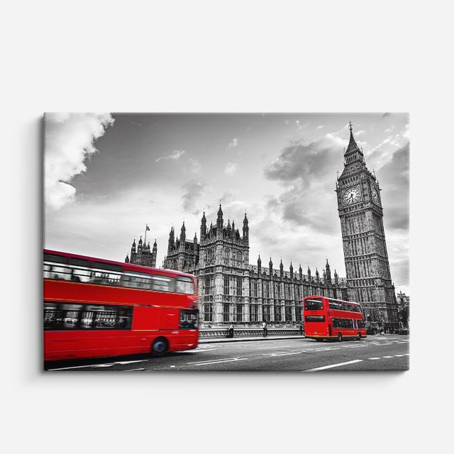 Cuadro canvas Londres Westminster Bus Rojo - Ciudades Urbano y Arquitectura - Vista Frente