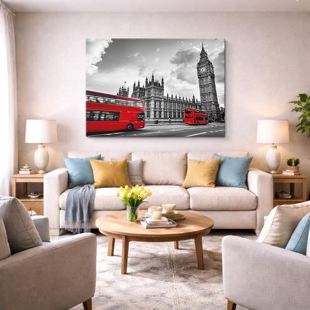 Cuadro canvas Londres Westminster Bus Rojo - Ciudades Urbano y Arquitectura - Vista Lifestyle
