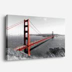 Cuadro canvas Golden Gate Rojo y Negro - Ciudades Urbano y Arquitectura - Vista Perspectiva