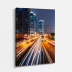 Cuadro canvas Autopista Nocturna Luces Ciudad - Ciudades Urbano y Arquitectura - Vista Perspectiva