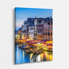 Cuadro canvas Venecia Canal Nocturno Dorado - Ciudades Urbano y Arquitectura - Vista Perspectiva
