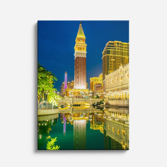 Cuadro canvas Las Vegas Venetian Nocturno - Ciudades Urbano y Arquitectura - Vista Frente