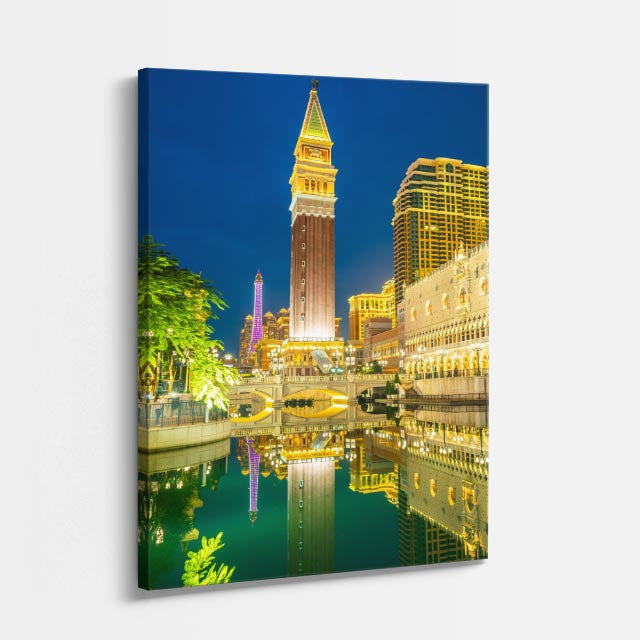 Cuadro canvas Las Vegas Venetian Nocturno - Ciudades Urbano y Arquitectura - Vista Perspectiva
