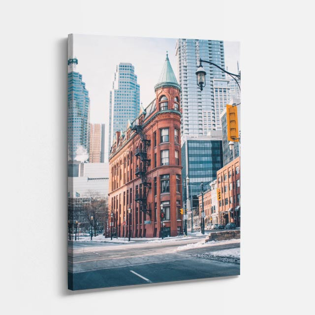 Cuadro canvas Toronto Flatiron Invierno - Ciudades Urbano y Arquitectura - Vista Perspectiva