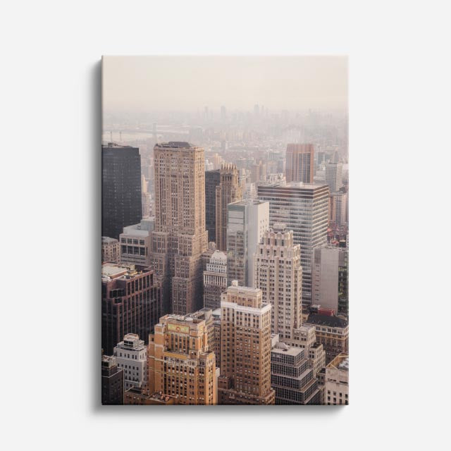 Cuadro canvas Manhattan Niebla Aerea - Ciudades Urbano y Arquitectura - Vista Frente