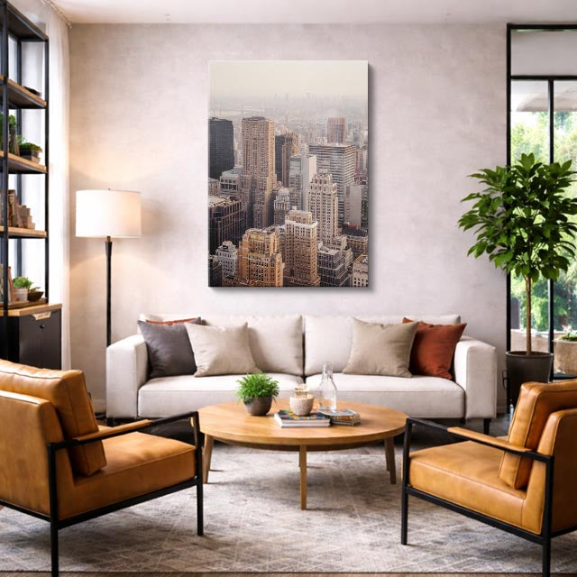 Cuadro canvas Manhattan Niebla Aerea - Ciudades Urbano y Arquitectura - Vista Lifestyle