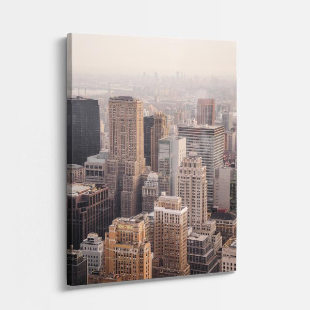 Cuadro canvas Manhattan Niebla Aerea - Ciudades Urbano y Arquitectura - Vista Perspectiva