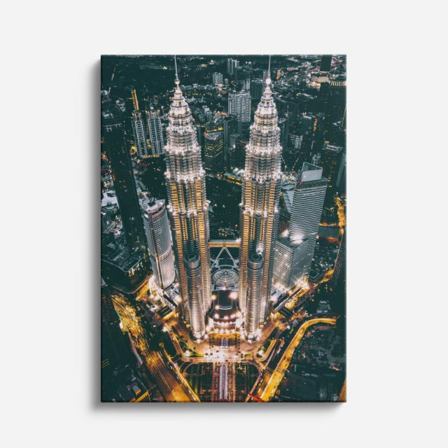 Cuadro canvas Kuala Lumpur Torres Petronas Aerea - Ciudades Urbano y Arquitectura - Vista Frente