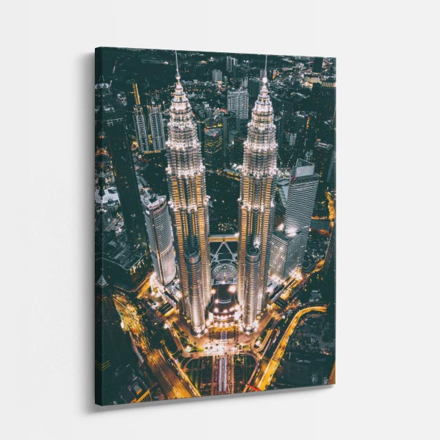 Cuadro canvas Kuala Lumpur Torres Petronas Aerea - Ciudades Urbano y Arquitectura - Vista Perspectiva