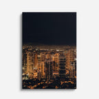 Cuadro canvas Ciudad Asiatica Aerea Noche - Ciudades Urbano y Arquitectura - Vista Frente