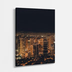 Cuadro canvas Ciudad Asiatica Aerea Noche - Ciudades Urbano y Arquitectura - Vista Perspectiva
