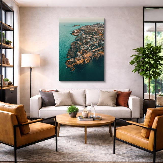 Cuadro canvas Positano Aerea Turquesa - Ciudades Urbano y Arquitectura - Vista Lifestyle