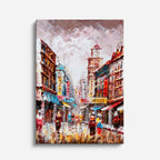 Cuadro canvas Ciudad Lluvia Paraguas Pintura - Ciudades Urbano y Arquitectura - Vista Frente