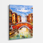 Cuadro canvas Venecia Puente Pintura Calida - Ciudades Urbano y Arquitectura - Vista Perspectiva