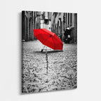 Cuadro canvas Calle Paraguas Rojo Negro - Ciudades Urbano y Arquitectura - Vista Perspectiva